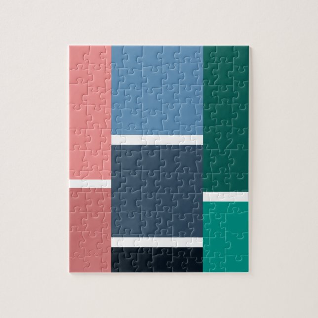 Moderne Farbblock-Kacheln Muster Puzzle (Vertikal)