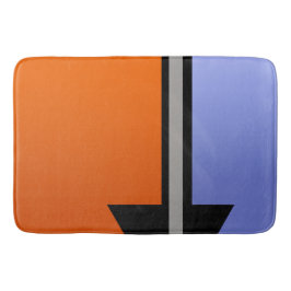 Moderne Farbblöcke Orange, Periwinkle, Schwarz, Gr Badematte