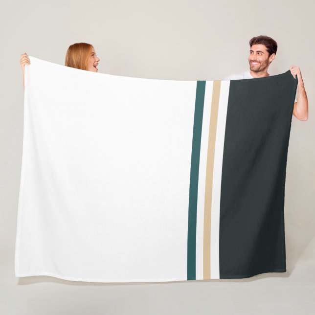 Moderne Farbblöcke und Streifen Fleecedecke (Beispiel)