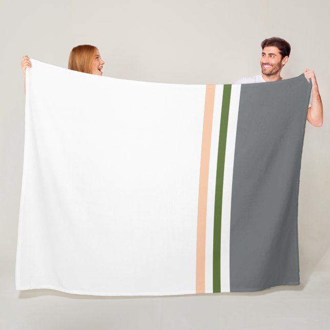 Moderne Farbblöcke und Streifen Fleecedecke (Beispiel)