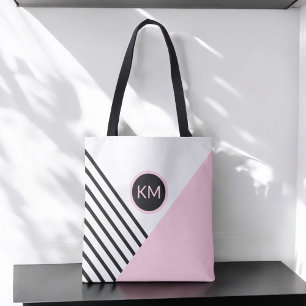 Moderne Farbblöcke und Streifen mit Monogramm