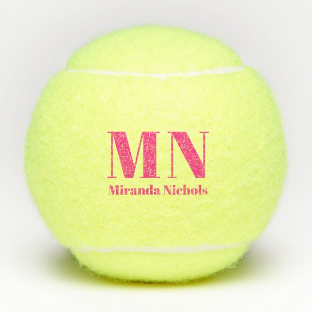 Moderne Farbe: Name und Farbe des Monogramms Tennisbälle (Vorderseite)