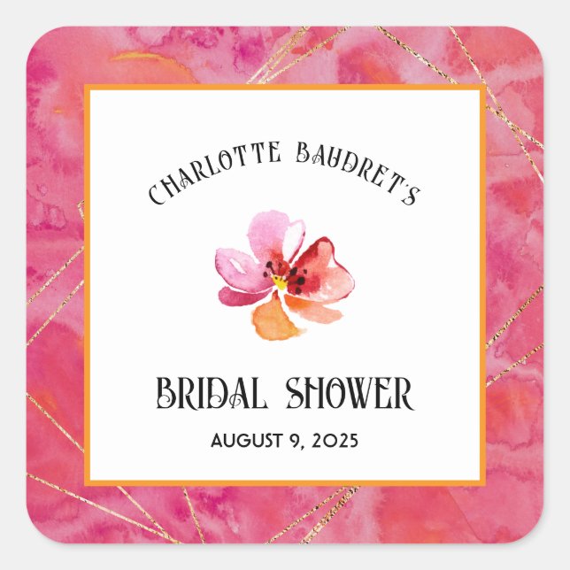 Moderne Farbe Quadratischer Aufkleber (Vorderseite)