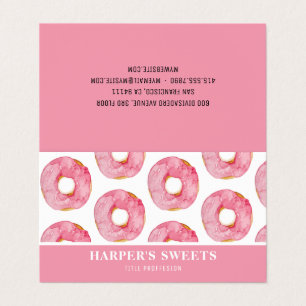 Moderne Farbe Rosa Donuts Beruflich Visitenkarten