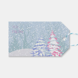 Moderne FARBE zum Schneebaum Geschenkanhänger