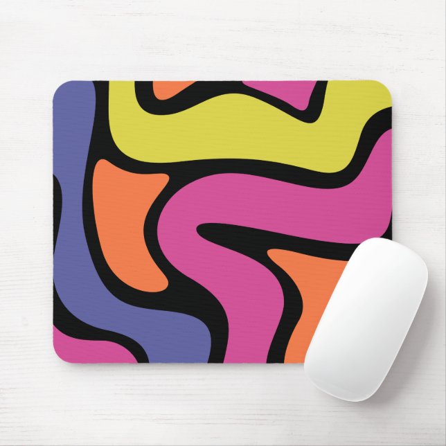 Moderne Farben abstraktes Muster Rosa Blau Mousepad (Mit Mouse)