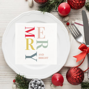 Moderne Farben fröhlich und hell Happy Holidays Serviette