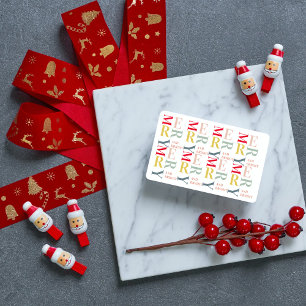 Moderne Farben fröhlich und hell   Happy Holidays Visitenkarte