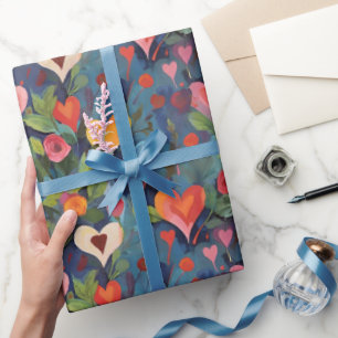 Moderne Farben in der Liebe Sie hören Muster Geschenkpapier