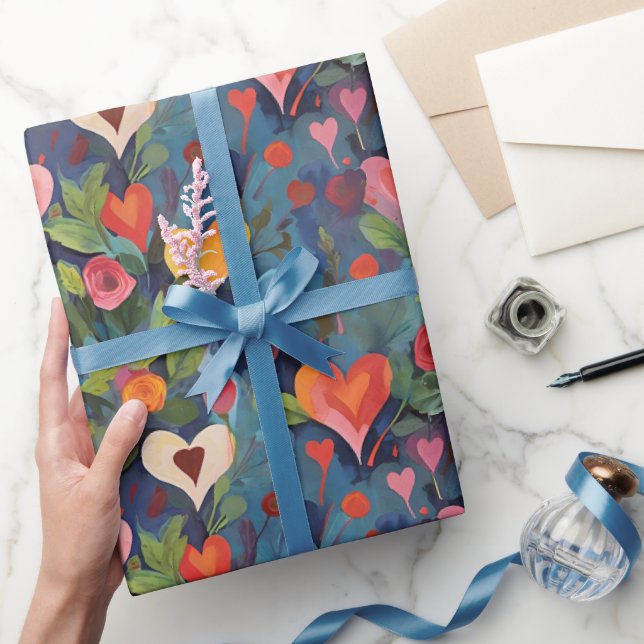 Moderne Farben in der Liebe Sie hören Muster Geschenkpapier (Schenken)