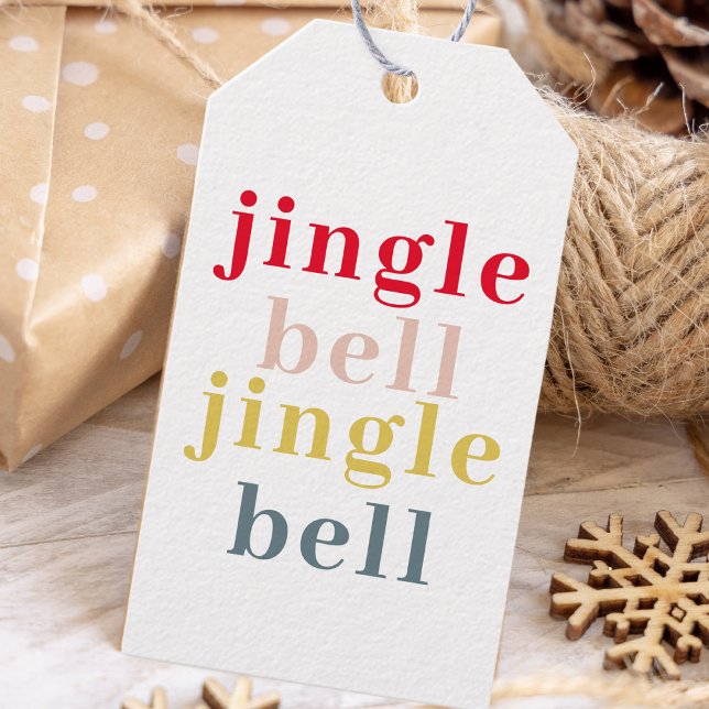 Moderne Farben Jingle Bell Jingle Bell Geschenkanhänger (Von Creator hochgeladen)