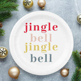 Moderne Farben Jingle Bell Jingle Bell Pappteller