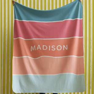 Moderne Farben Personalisiert Name Chic Sherpadecke