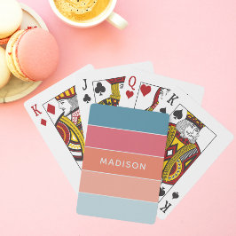 Moderne Farben Personalisiert Name Chic Spielkarten