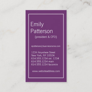 Moderne Farben: Phlox- und White-Business-Card Visitenkarte