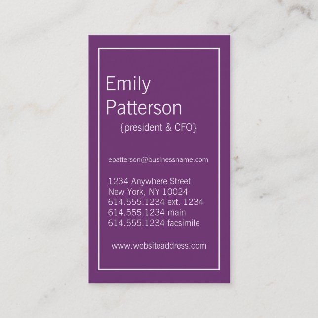 Moderne Farben: Phlox- und White-Business-Card Visitenkarte (Vorderseite)