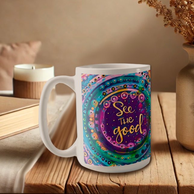 Moderne Farben sehen gute Zitatsinspirizität Kaffeetasse (Von Creator hochgeladen)