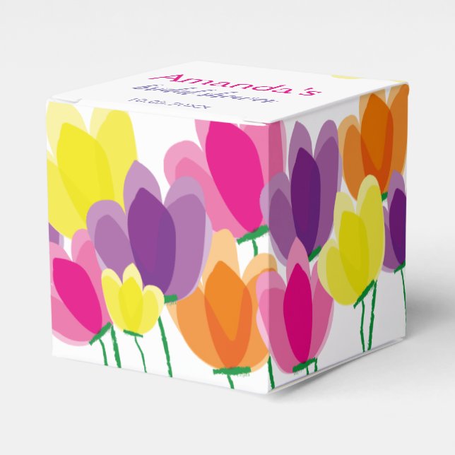 Moderne Farben und Blumen Geschenkschachtel (Vorderseite)