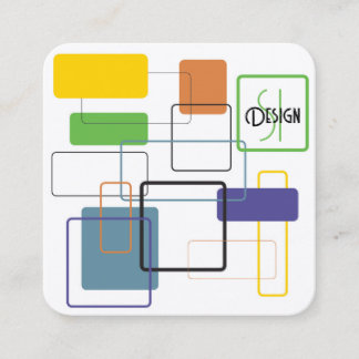 Moderne Farbenexplosion des Mitteljahrhunderts Quadratische Visitenkarte