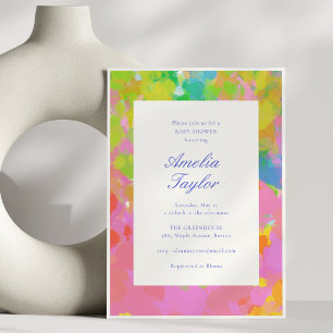 Moderne farbenfrohe abstrakte elegante Babyparty Einladung