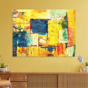 Moderne farbenfrohe abstrakte Expression Leinwanddruck