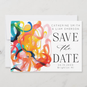 Moderne farbenfrohe abstrakte Kunst Save-the-Date- Save The Date