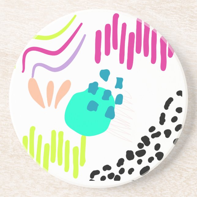 Moderne, farbenfrohe Abstrakte Muster. Getränkeuntersetzer (Vorne)