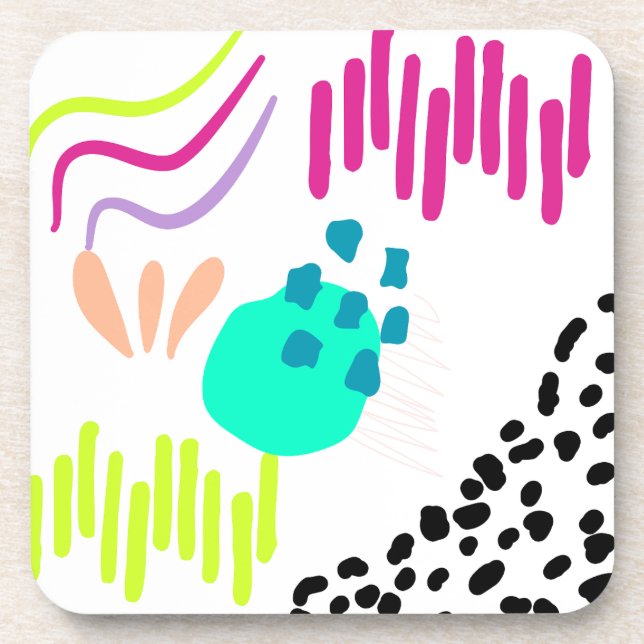 Moderne, farbenfrohe Abstrakte Muster. Getränkeuntersetzer (Vorderseite)
