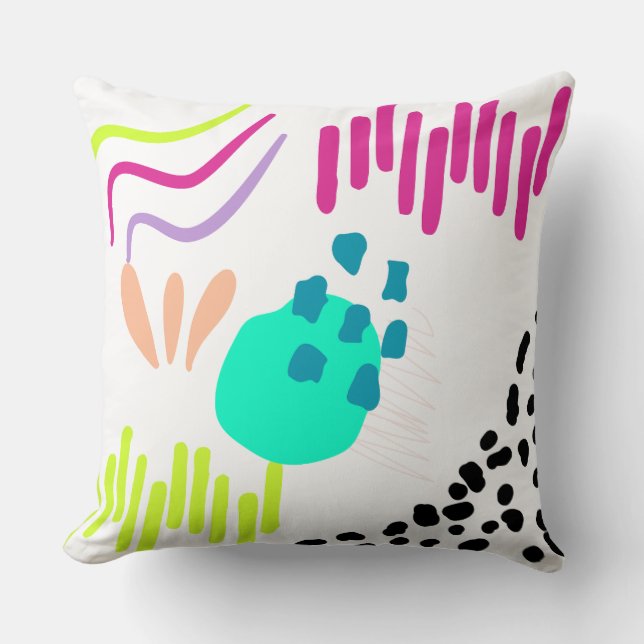 Moderne, farbenfrohe Abstrakte Muster. Kissen (Vorderseite)