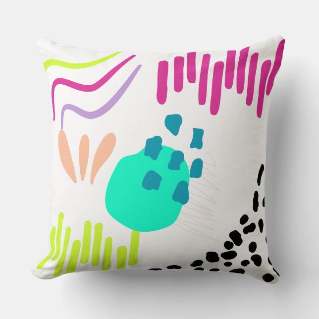 Moderne, farbenfrohe Abstrakte Muster. Kissen (Vorderseite)