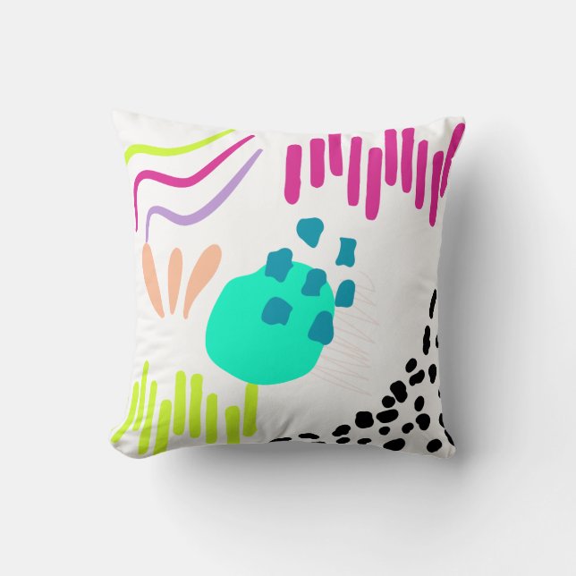 Moderne, farbenfrohe Abstrakte Muster. Kissen (Vorderseite)