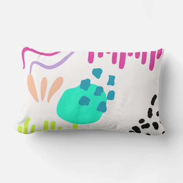 Moderne, farbenfrohe Abstrakte Muster. Kissen Für Draußen (Vorderseite)