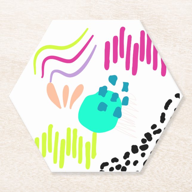 Moderne, farbenfrohe Abstrakte Muster. Untersetzer (Vorderseite)