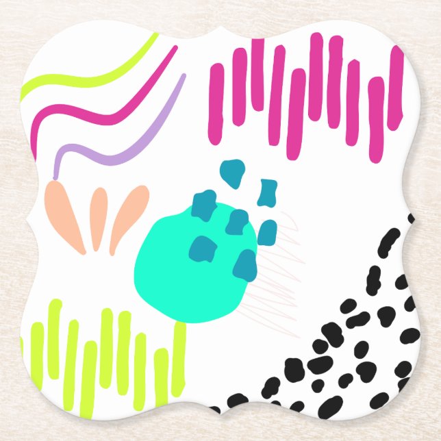 Moderne, farbenfrohe Abstrakte Muster. Untersetzer (Vorderseite)