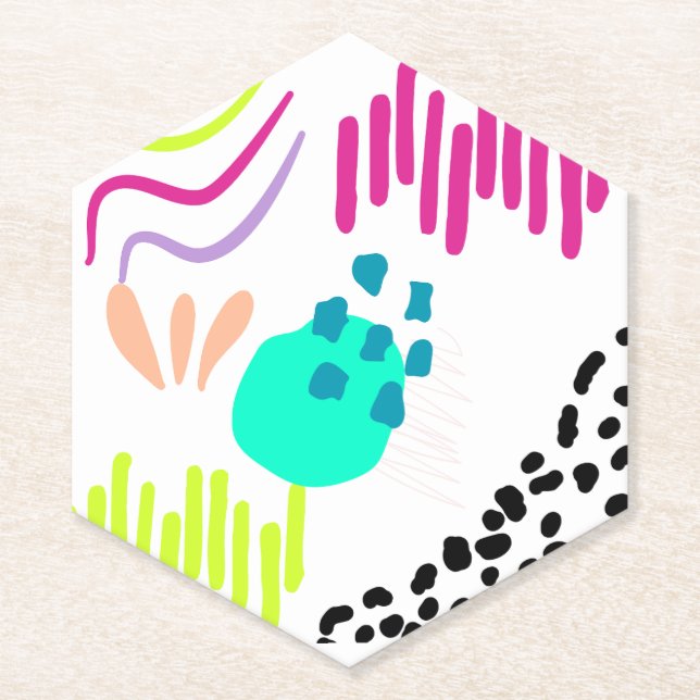 Moderne, farbenfrohe Abstrakte Muster. Untersetzer (Vorderseite)