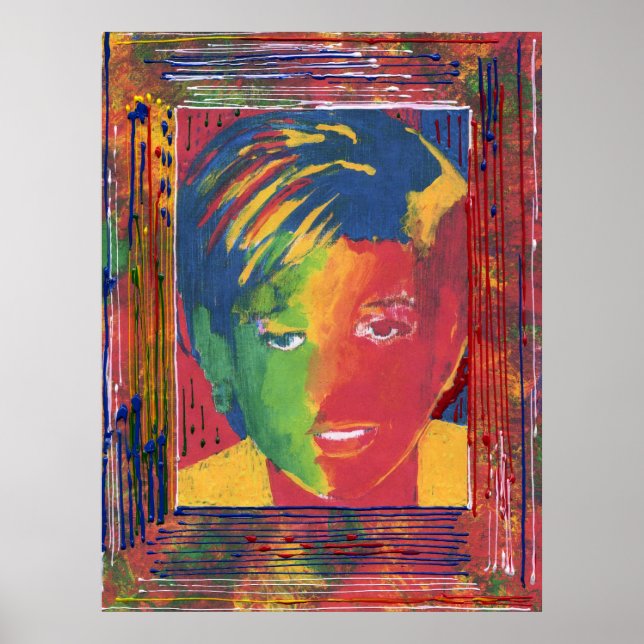 Moderne farbenfrohe Aquarellkur Princess Diana Col Poster (Vorne)