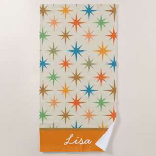 Moderne, farbenfrohe atomare Sternexplosion Name Strandtuch