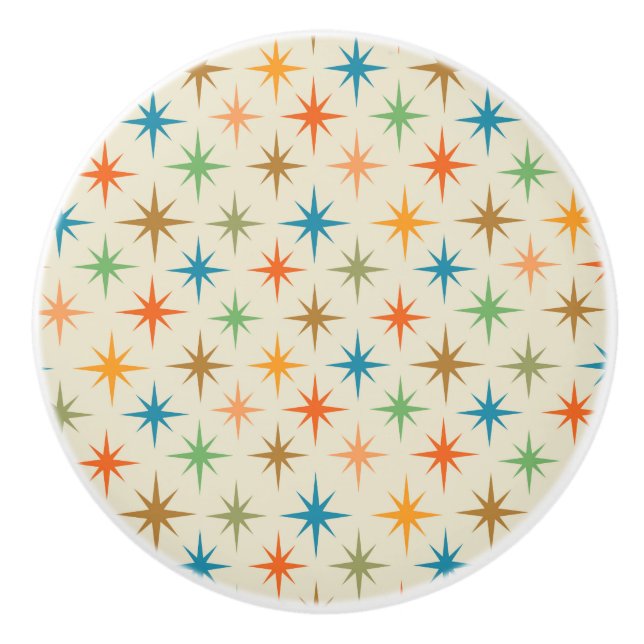 Moderne, farbenfrohe atomare Sternexplosionen des  Keramikknauf (Vorderseite)