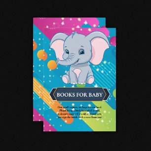 Moderne farbenfrohe Blue Elephant Baby Dusche Begleitkarte