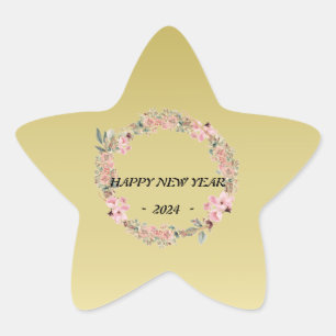 Moderne farbenfrohe Blume mit Blumen Stern-Aufkleber