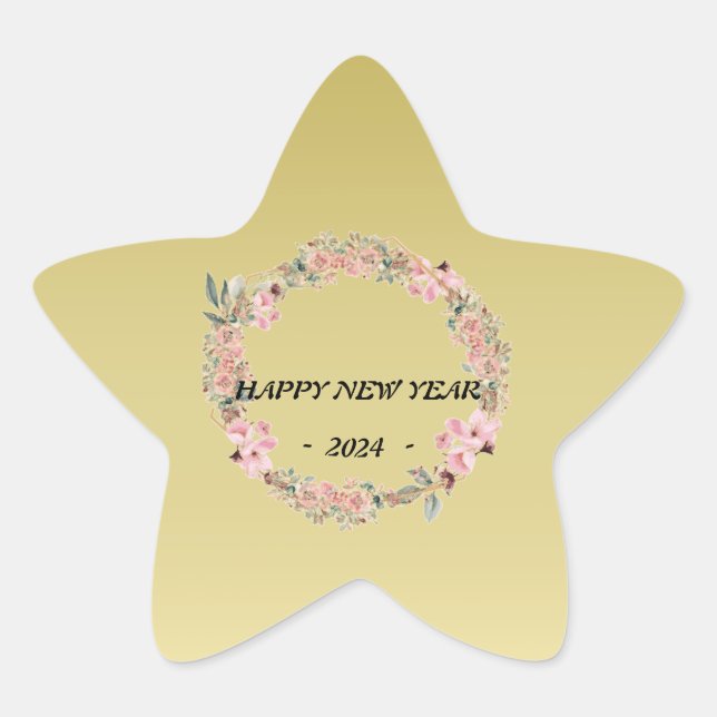 Moderne farbenfrohe Blume mit Blumen Stern-Aufkleber (Vorderseite)