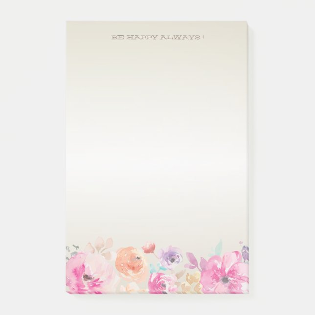 Moderne farbenfrohe Blume Personalisiert Post-it Klebezettel (Vorderseite)