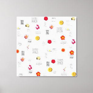 Moderne farbenfrohe Blume Tägliche Fun Quotes Leinwanddruck