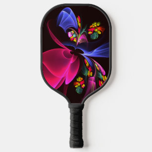 Moderne farbenfrohe Blumen Abstract Art Muster #06 Pickleball Schläger