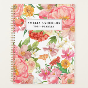 Moderne farbenfrohe Blumen monatlich und wöchentli Planer