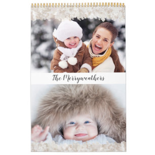 Moderne farbenfrohe Blumengestaltung Familienfoto Kalender