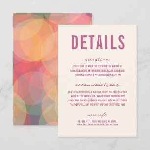 Moderne farbenfrohe Bokeh Lights Lavender Wedding Begleitkarte
