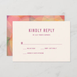 Moderne farbenfrohe Bokeh Lights Lavender Wedding RSVP Karte