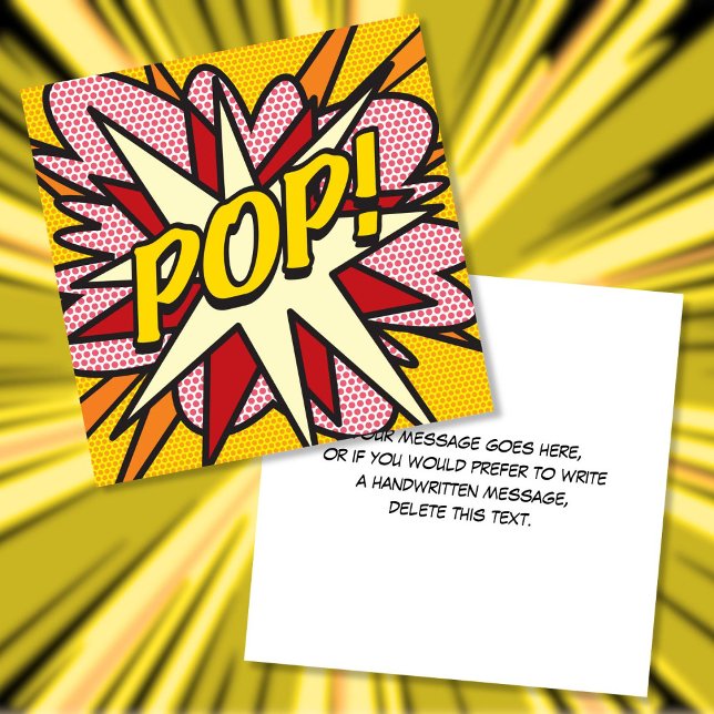 Moderne farbenfrohe Comic-POP Einladung (Modern Fun Colorful Comic Book POP Invitation)