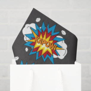 Moderne farbenfrohe Comicbuch-KAPOW Pop-Art Seidenpapier